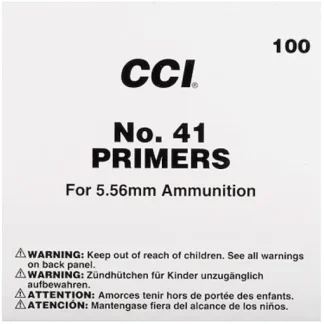 CCI Small Rifle 5.56mm NATO-Spec Military Primers #41 Box of 1000 (10 Trays of 100) - Ammunition | Tactical Glock Co