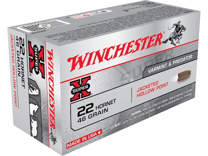 Buy Winchester Super X 22 Hornet Ammo 46 Grain Jacketed Hollow Point 200 rounds Buy Winchester Super X 22 Hornet Ammo 46 Grain Jacketed Hollow Point 200 rounds - Ammunition - Tactical Glock Co
