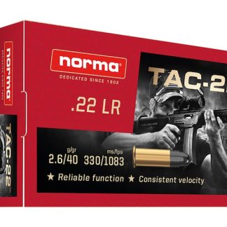 Norma TAC-22 Ammunition 22LR 40 Grain Lead Round Nose - Rifles | Tactical Glock Co