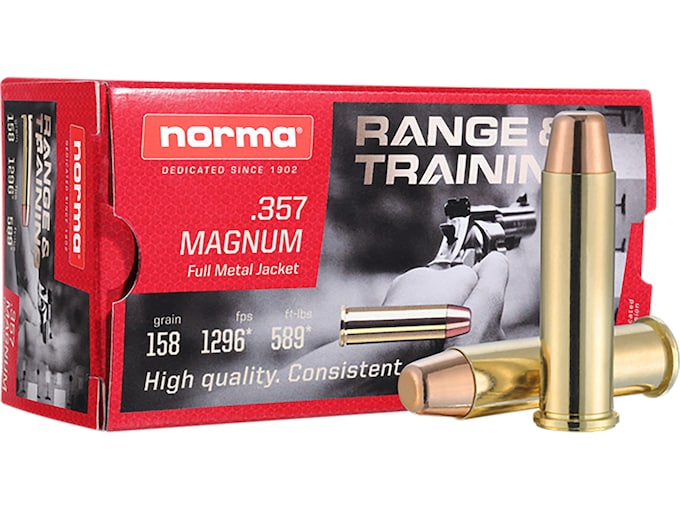 Norma Range & Training 357 Magnum Ammo 158 Grain Full Metal Jacket 500 rounds Norma Range & Training 357 Magnum Ammo 158 Grain Full Metal Jacket 500 rounds - Ammunition - Tactical Glock Co