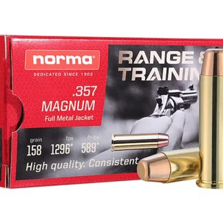 Norma Range & Training 357 Magnum Ammo 158 Grain Full Metal Jacket 500 rounds - Handgun Ammunition | Tactical Glock Co